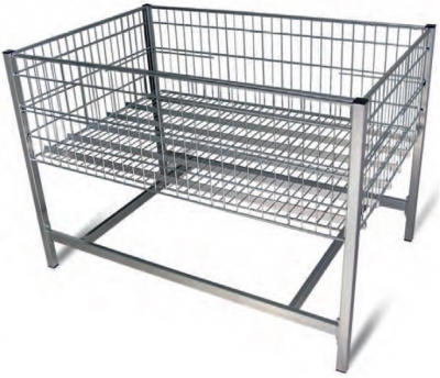 Stoły Espozycyjne Sklepowe z Nadstawką i Przegrodą z Drutu Stalowego