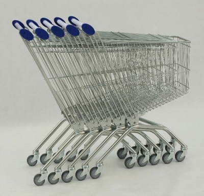 Pojemne Metalowe Wózki Sklepowe, Marketowe na Zakupy do Sklepu