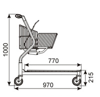 Klasyczny Metalowy Wózek Transportowy VARIO 90S z Koszem, Platformą
